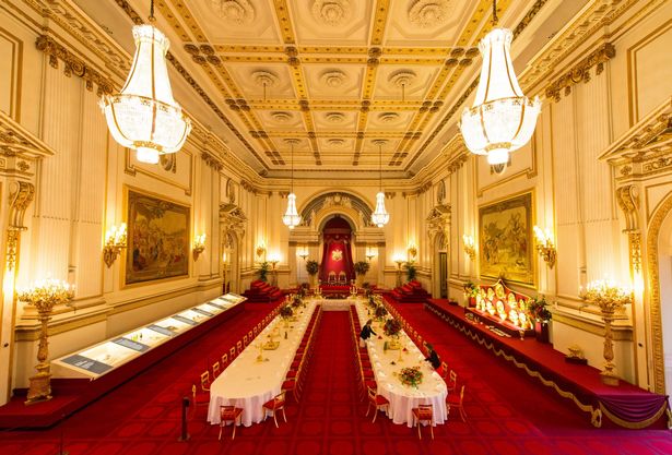 The-Buckingham-Palace-ballroom-set-for-a-state-banquet-part-of-the-annual-Summer-Opening-of-Buckingham-Palace