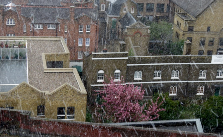 Погода: Сегодня в Лондоне пошел снег, и это не шутка!