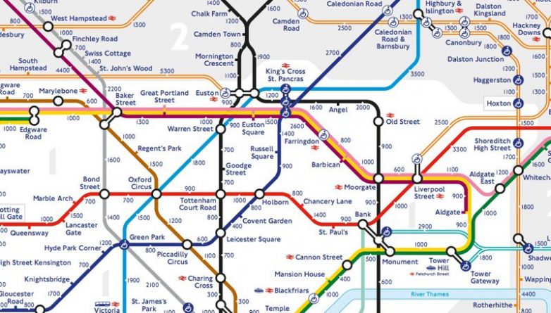 Досуг: Новая карта показывает расстояние между станциями лондонского метро в шагах