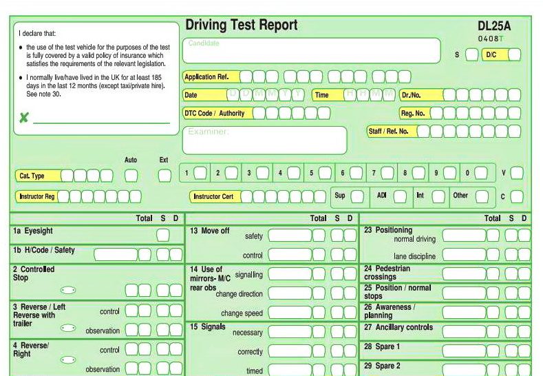 Practical driving test