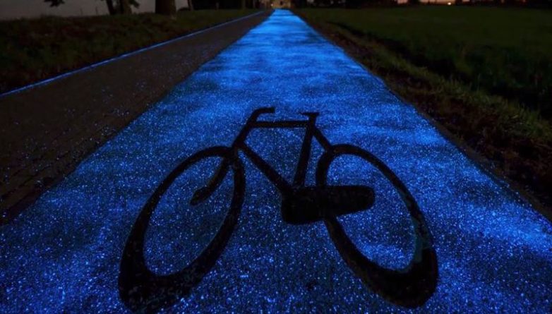 Технологии: Светящаяся в темноте велодорожка заряжается от солнца