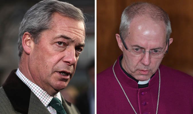 Политика: Найджел Фараж против Архиепископа Кентерберийского