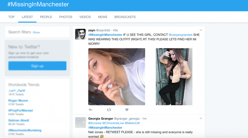 Жители Манчестера обратились к социальным сетям за помощью в поиске близких 23052017 Происшествия: Жители Манчестера обратились к социальным сетям за помощью в поиске близких