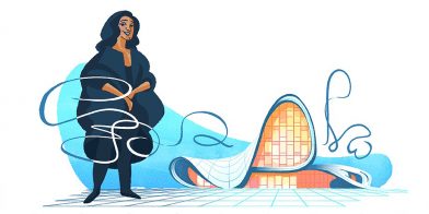Новый дудл от Google посвящен архитектору Захе Хадид