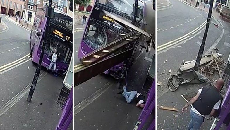Видео: Сбитый автобусом мужчина как ни в чем не бывало отправился в паб