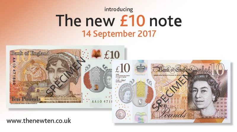 Банки начали настраивать банкоматы на выдачу новых 10-фунтовых купюр 19072017 Бизнес и финансы: Банки начали настраивать банкоматы на выдачу новых 10-фунтовых купюр