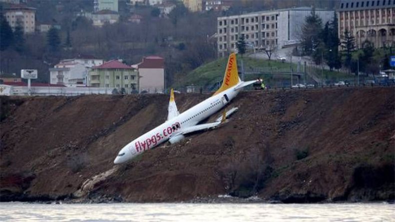 Происшествия: В Турции Boeing 737-800 сошел со взлетно-посадочной полосы