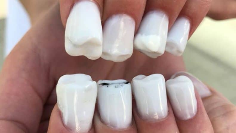Популярное: Ногти в форме человеческих зубов: невероятно странный маникюр поразил всех в Instagram