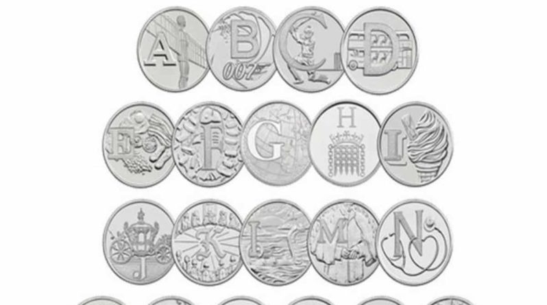 Общество: Охота на монеты: в Великобритании появились дополнительные десятипенсовые монеты с буквами алфавита от A до Z