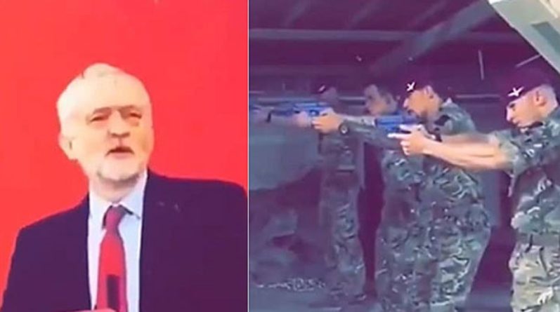 Политика: Солдаты британской армии использовали портрет лидера оппозиции в качестве мишени (видео)