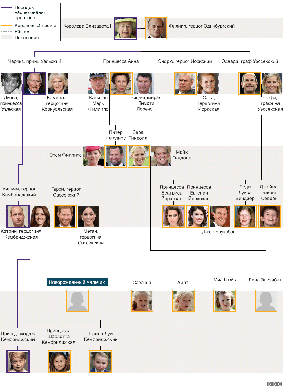 Семейное древо королевской семьи