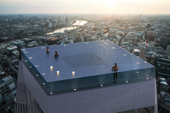 Общество: На уровне 55-го этажа: в Лондоне представили концепт бассейна на крыше небоскреба