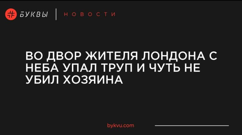 Во двор жителя Лондона с неба упал труп и чуть не убил хозяина 03072019 Происшествия: Во двор жителя Лондона с неба упал труп и чуть не убил хозяина