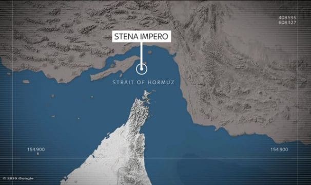 Без рубрики: Ормузский пролив, где был залержан  британский танкер Stena Impero