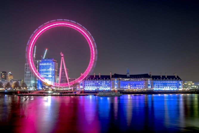 Общество: Колесо обозрения London Eye станет розовым в 2020 году