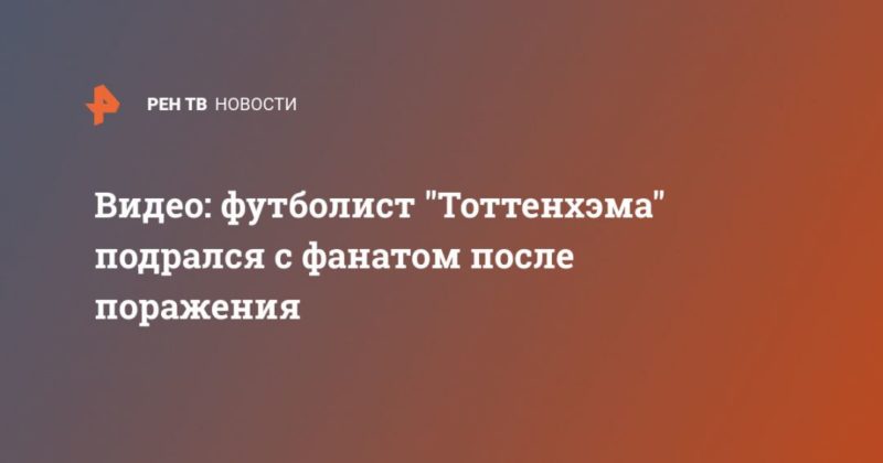 Общество: Видео: футболист "Тоттенхэма" подрался с фанатом после поражения