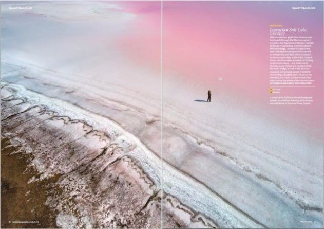Общество: Розовые соляные озера Украины украсили разворот журнала National Geographic (ФОТО)