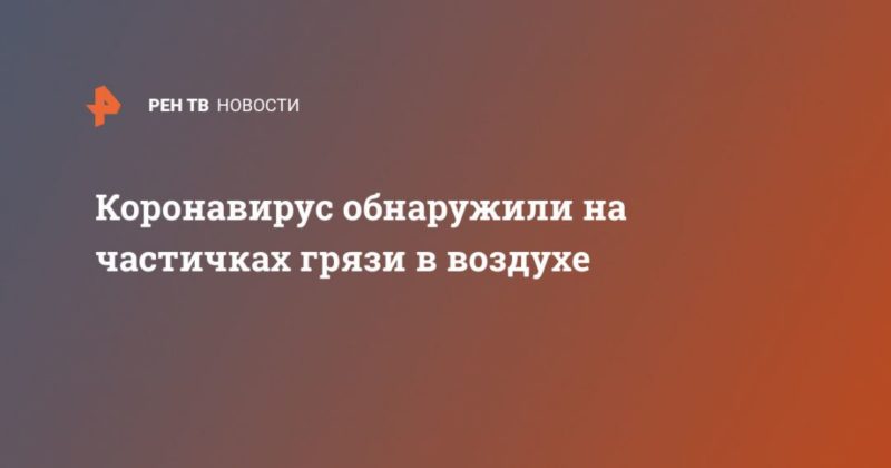 Коронавирус обнаружили на частичках грязи в воздухе 24042020 Общество: Коронавирус обнаружили на частичках грязи в воздухе
