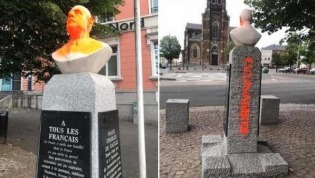 Общество: Во Франции мажут краской cтатуи де Голлю: «Он тоже поддерживал рабство»