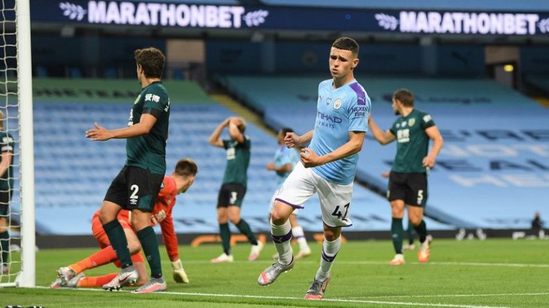 Общество: «Манчестер Сити» забил пять безответных мячей «Бёрнли» в матче АПЛ