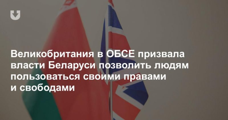 Общество: Великобритания в ОБСЕ призвала власти Беларуси позволить людям пользоваться своими правами и свободами