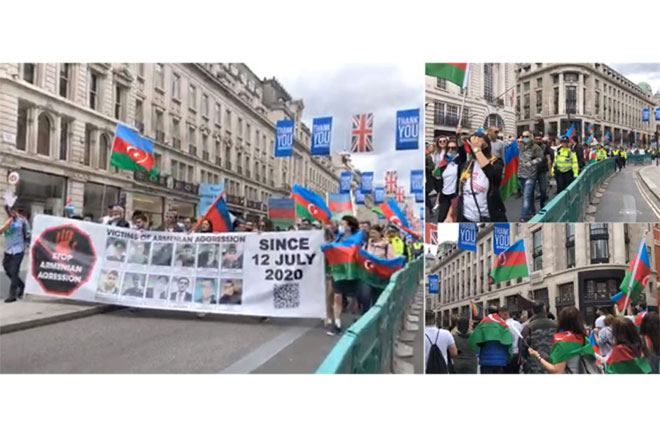 Общество: В Лондоне прошла акция азербайджанцев против действий Армении.ФОТО