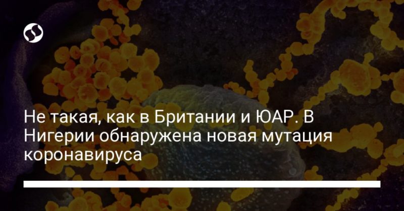 Не такая, как в Британии и ЮАР. В Нигерии обнаружена новая мутация коронавируса 24122020 Общество: Не такая, как в Британии и ЮАР. В Нигерии обнаружена новая мутация коронавируса