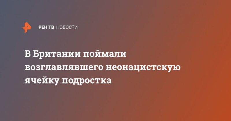 В Британии поймали возглавлявшего неонацистскую ячейку подростка 02022021 Общество: В Британии поймали возглавлявшего неонацистскую ячейку подростка