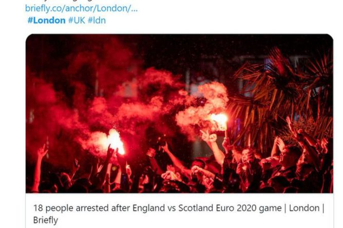 Общество: Фанаты сборных Англии и Шотландии устроили беспорядки после матча в Лондоне