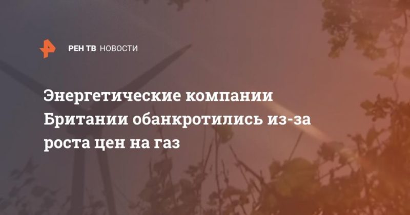 Общество: Энергетические компании Британии обанкротились из-за роста цен на газ