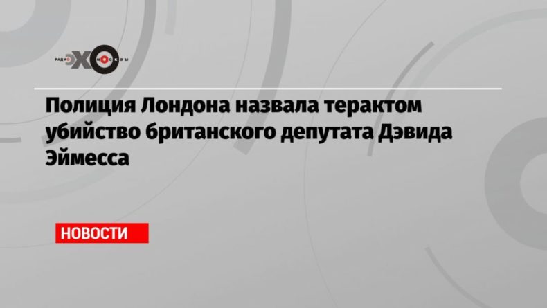 Общество: Полиция Лондона назвала терактом убийство британского депутата Дэвида Эймесса